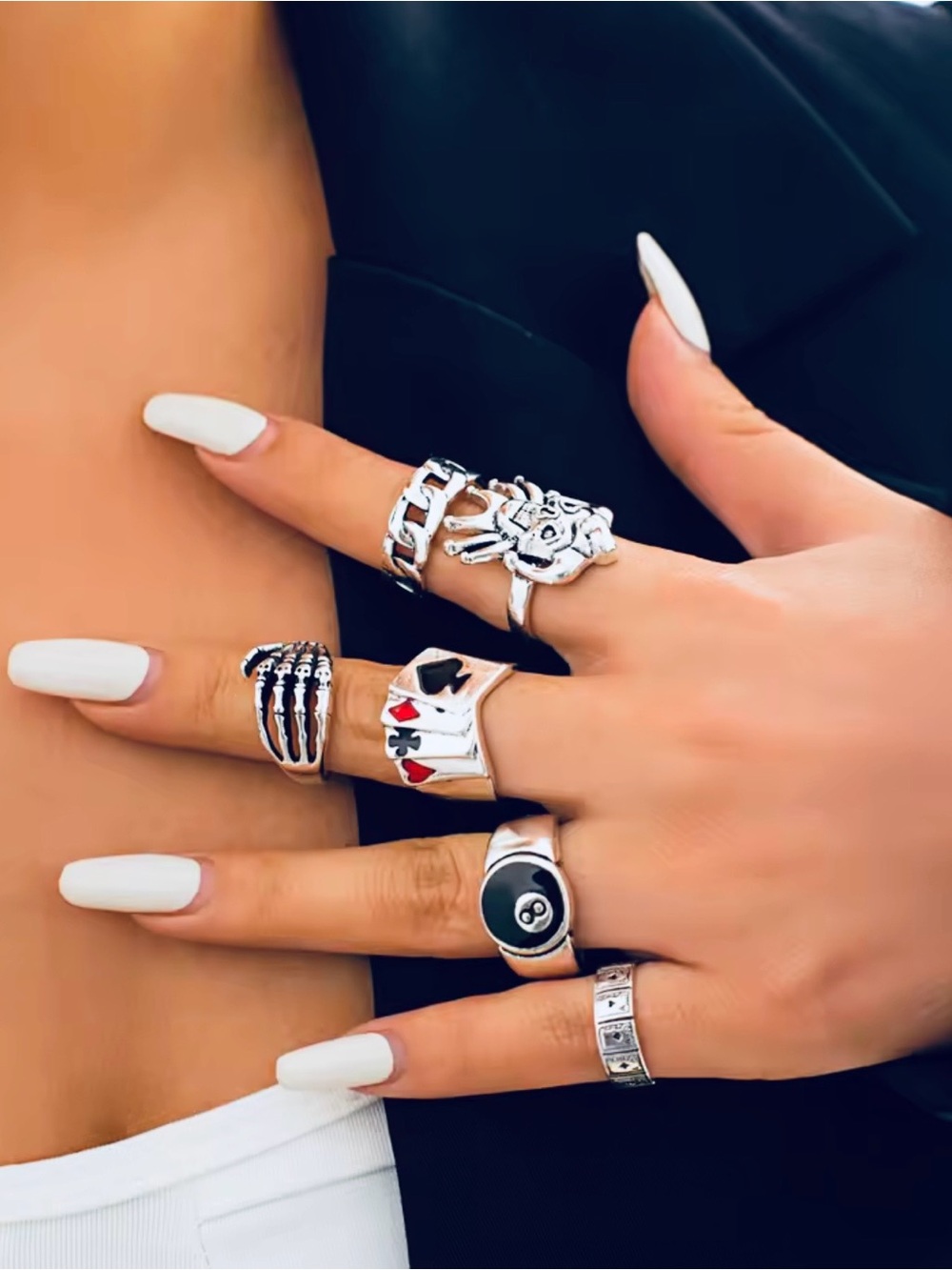 Poker Clown Mixed Stackable Rings Set
